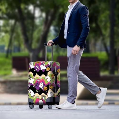 Cobweb Skulls Print Luggage Sleeve,24"Luggage Cover,Personalized Carry on Luggage Cover,Luggage Protector Cover,Travel Luggage Cover for Men & Women2