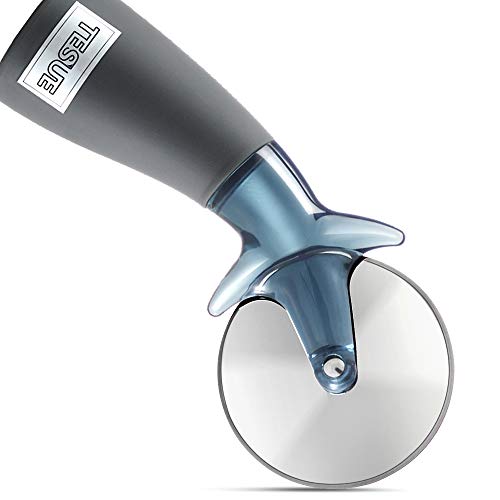 TESUE Pizza Cutter Wheel Slicer - Super Sharp Blade and Easy to Clean, Premium Antirust Stainless Steel pizza slicer, Ergonomics Design Antislip Handle - Easy to Hold, Fit for Pies, Waffles