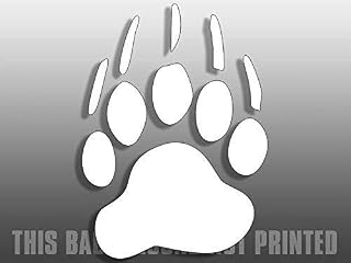 MAGNET 7x10 inch LARGE White Vinyl BEAR PAW Sticker (die cut large ca big claw decal) Magnetic vinyl bumper sticker sticks to any metal fridge, car, signs