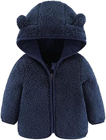RYDCOT Toddler Boys Girls Fleece Hoodie Jacket Fall Winter Long Sleeve Thick Outerwear Snowsuit Baby Zipper Coat Outfit Boys' Outerwear Jackets Coats Girls' Springs Fall Fleece Jacket