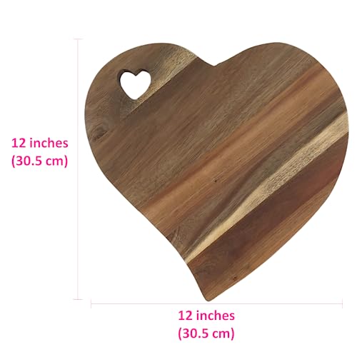Tabla de cortar en forma de corazón de madera de acacia miniatura 3