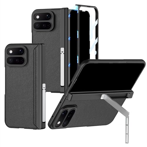 AGENIUS�EFor Pixel 11 Pro Fold �P�[�X �ϏՌ� �J�o�[ �����K���X+PU���U�[+�O�ʋ����K���X �V���v�� For �s�N�Z��11 �v�� �t�H�[���h(�u���b�NA)
