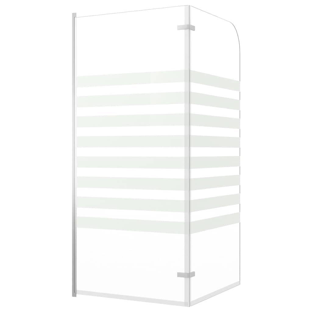 Mampara de ducha de cristal templado de 120 x 140 cm con perfiles de aluminio, mampara de ducha plegable para entrar en la ducha, separación de baño con protección contra salpicaduras, pared