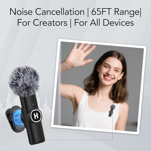 Image of HEHOTTC 3 in 1 Mini Wireless Lavalier Microphone for All Devices (iOS, Andriod, Camera, PC) - Noise Reduction Lapel Mic for Recording, Clip on Omni Lav Mic for Video Recording, Tiktok, YouTube, Vlog
