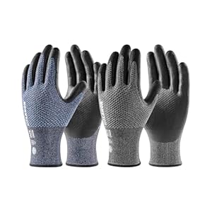 LANON Gardening Gloves for Men Women, 2 Pairs Nitrile Coated Garden Gloves with Grip, Breathable B.COMB AIR Technique, Dusty Olive & Bluebird, Medium