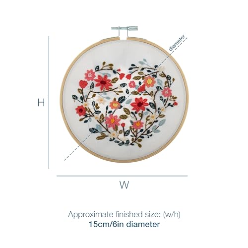 Trimits Embroidery Hoop Kits, 15cm 6” Beginner Starter Set, Includes Bamboo Hoop Threads Cloth Needle Backing & Instructions - Image 4