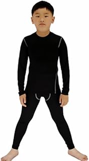 LANBAOSI Boys & Girls Long Sleeve Compression Shirts and Pant 2 Pcs Set
