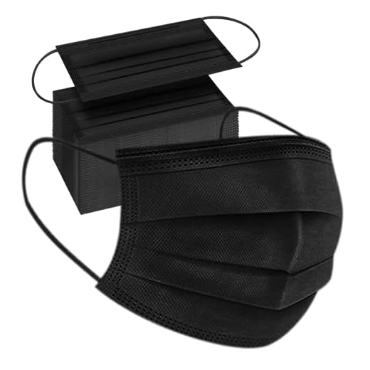 100pcs Adult Black Disposable Face Masks 3 Layer Non-Woven Masks with Soft Elastic Earloop