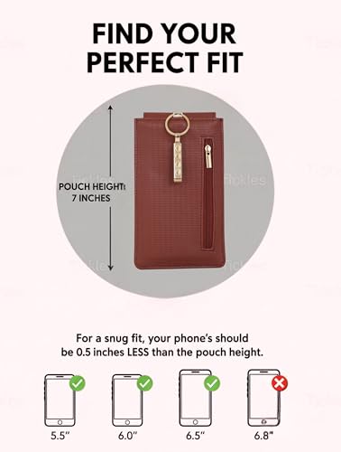 Image of Tickles Cloth Fancy Mobile Pouch Case with Waist Clip Holder for Women (Brown, Suitable for Mobile Sizes 6 Inches and Below)