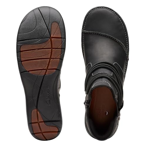 Clarks Unisex Un Loop Up Sneaker, Black Leat, 0 US Women2