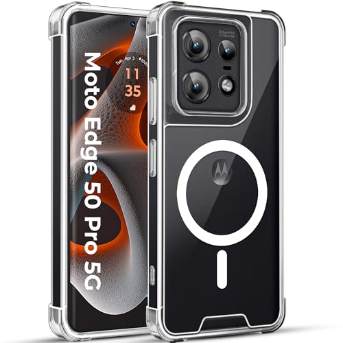 Image of A rtistque Clear Back Cover Case for Motorola Moto Edge 50 Pro 5G Compatible with Mag-Safe| Acrylic | Transparent Case | Shockproof TPU | Stylish | Moto Edge 50 Pro Back Case - Transparent