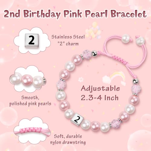 Image of Sereney Birthday Gifts for Girls, Beaded Bracelets as 1 /2 1 2 3 4 5 6 7 8 9 10 11 12 13 14 15 16 Year Old Birthday Gift, Adjustable Cross /Pearl Bracelet as Happy Birthday Gifts for Daughter