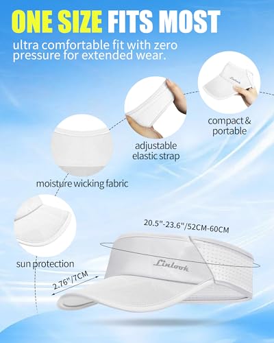 Image of Sports Sun Visor for Men & Women Breathable Mesh, Stretchy Foldable Cooling Visor Hat for Running, Golf, Tennis, Hiking