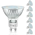 TAIYALOO GU10 LED Bulb, 50 Watt Halogen Equivalent, 2700K Warm White, 4W 450LM MR16 LED Bulbs with 120°Flood Beam for Recessed Track Lighting, Range Hood, Non-Dimmable, 6-Pack