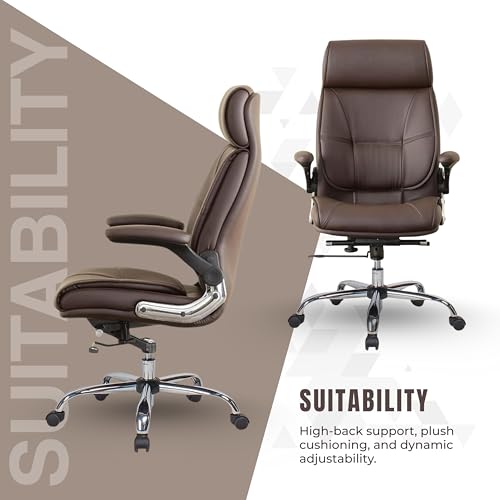 Image of Lakdi The Furniture Co Ergonomic High Back Office Chair for Long Hours | Premium Cushion Comfortable Desk Chair | Adjustable Height & 360 Swivel Executive Chair for 5-Year Warranty & Free Assembly