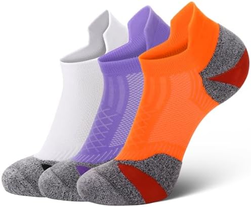 Ultrafun 3 Pairs Ankle Running Socks for Men Women Coolmax Compression Cushion Low Cut Athletic Sports Socks