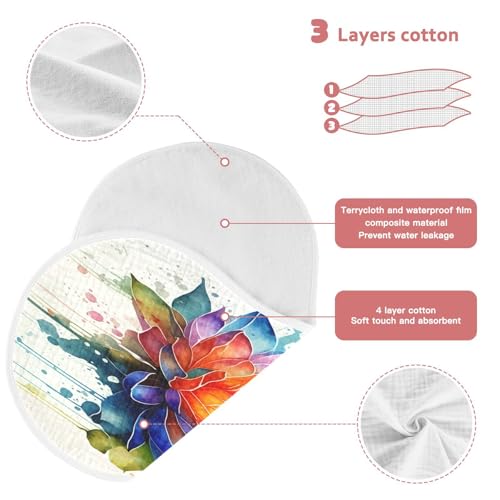 J JOYSAY Flower Ivory Baby Burp Cloths for Boys Girls Large 22''x11'' Cotton 4 Layer Baby Items Must Haves for Boy Drool one sizex43