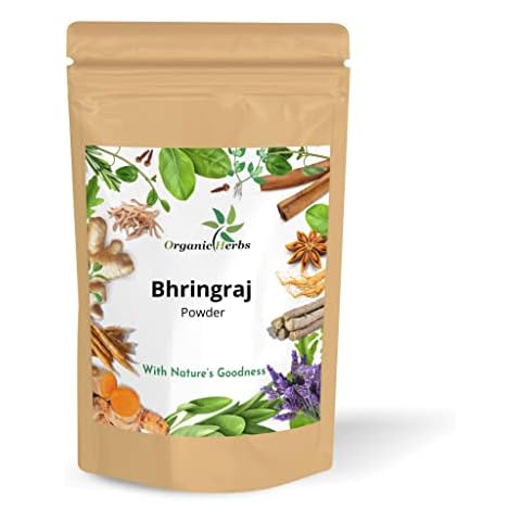 Organic Herbs Bhringraj Powder For Hair Growth | Edible | Good for Hair pack (Brown Pouch 100g/3.5 Oz) Cover