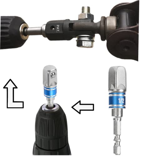 Image of 1 /2 inch Scissor Jack Adapter for Use with 1 /2 Inch Drive /Impact Drills /Ratchet or Standard Drive Sockets or 13 /16 Inch Lug Wrench /Tire Iron or Socket /Easy Lifting