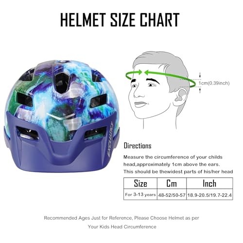 Image of Kids Helmet, Exclusky Kids Bike Helmet Adjustable Safety Lightweight Children Bicycle Helmet for Kids Skating Cycling Scooter Boys and Girls Bicycle Helmets Ages 5-8-14