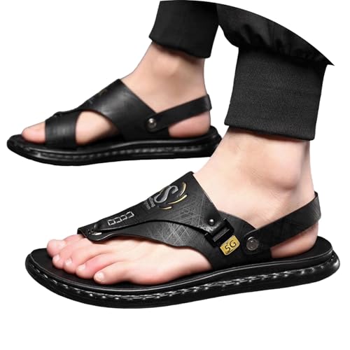 Sandales homme cuir confortables idéales pour la plage et la conduite