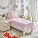 4 Pieces Toddler Bedding Set for Girls Light Pink Unicorn Toddler Bed Set - Soft Castle Rainbow Cute Princess Baby Bed in a Bag - 1 Comforter Set 1 Fitted Sheet 1 Flat Sheet 1 Pillowcase
