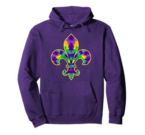 Mardi gras fleur de lis tie dye new orleans Pullover Hoodie