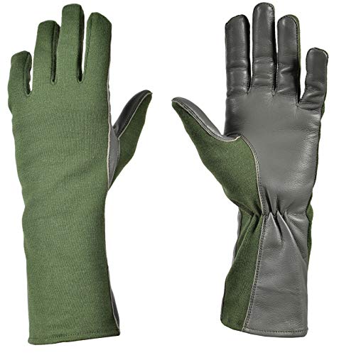 Nomex Flight Gloves - Military Flight Leather Glove - Aviator Pilot Tactical Gloves - Mil-Spec Uniform Supply Flying Gloves - Olive Green Flyer Aviation Long Gloves - For Multi-Purpose Work Green, 10 Nomex Flight Gloves - Military Flight Leather Glove - Aviator Pilot Tactical Gloves - Mil-Spec Uniform Supply Flying Gloves - Olive Green Flyer Aviation Long Gloves - For Multi-Purpose Work Green, 10