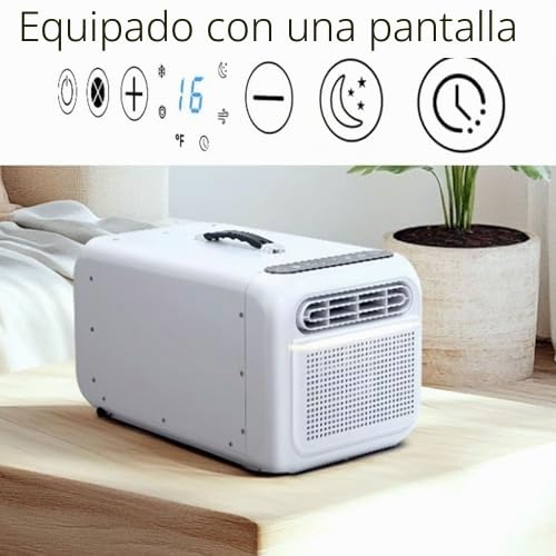 Aire acondicionado portátil, control remoto, sin drenaje, panel táctil, sin instalación, ideal para oficina y camping