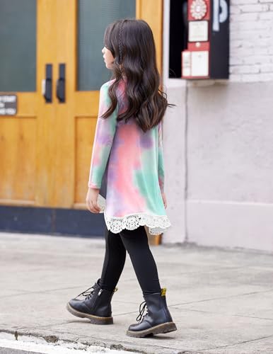 Image of Arshiner Girls Tunic Tops Casual Basic Loose Soft Swing Pullover Long Blouse T-Shirt Tee