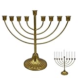 【Design époustouflant】Avec sa construction en fer vintage et sa finition argentée, cette menorah apporte une touche élégante et traditionnelle à vos décorations, le design à 9 branches représente la menorah originale de l'antiquité.