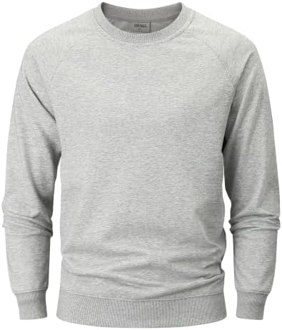 USALL Sweatshirts für Herren Baumwolle Rundhals Hoodie Pullovers Männer Kapuzenpullover Langarm Casual Sweatshirt