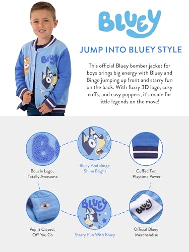 Bluey Jacket, Long Sleeve Boys Jacket, Cotton Bomber Jackets For Boys4