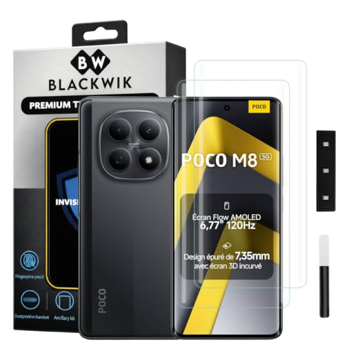 Image of Blackwik UV Curved Tempered Glass for Poco M8 5G | 2-Pack