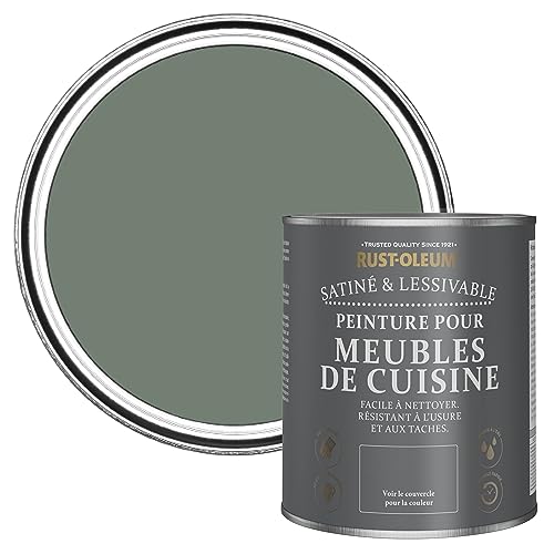 Rust-Oleum Peinture Verte pour Meubles de Cuisine, Finition Satinée - Sérénité 750ml