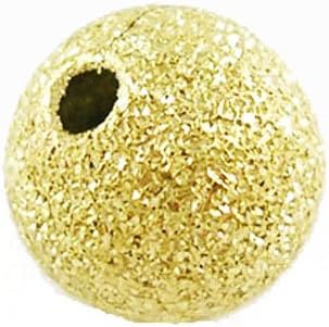 Golden Stardust Brass Round Spacer Beads 8mm Pack of 50 - Unique Design for Jewellery Making and Crafts Projects
