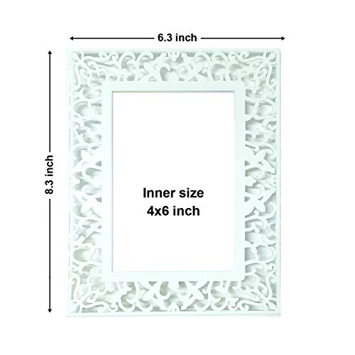 Image of Art Street Set of 2 Decoralicious White Abstract Desing Photo Frame /Wall Hanging for Home Decor- 4X6 Inchs