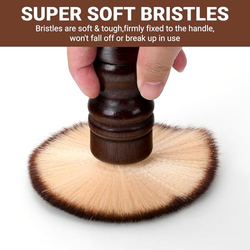 Vinyl Record Cleaning Brush with Stylus Brush - Anti Static Soft Dust Cleaner for LPs Albums Record Players - Retro Wooden Handle Record Brush - High Density Microfiber Bristles Vinyl Brush - Thumbnail 7