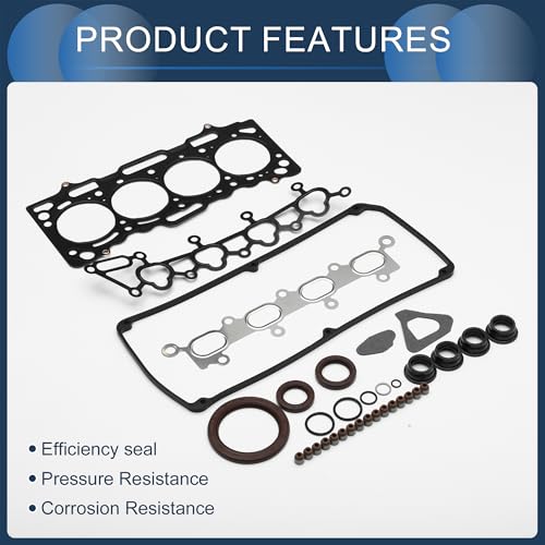 Image of Cylinder Head Gasket Kit Engine Valve Gasket Set No.MD978141 for Mitsubishi 4G18(CS3A) Rubber, Metal Black