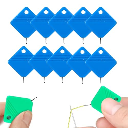 Image of Automatic Needle Threaders for Hand Sewing, 2025 Upgrade Embroidery Floss, Sewing Machine Needle Threader, Sewing Supplies Tool, Fits All Needle Sizes (10, Blue)