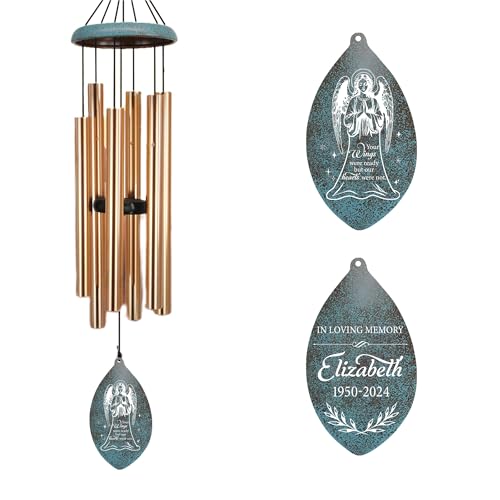 Image of ASTARIN Personalized Name 35 inch Memorial Wind Chimes for Outside, Metal Sympathy Gifts for Loss of Mother Father Loved One, Bereavement Wind Chime in Memory Gift, Decor Garden Patio,Produced in Texas