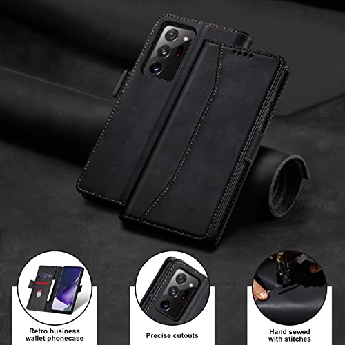 Image of Jasonyu Flip Wallet Case for Samsung Galaxy Note 20 Ultra,Black