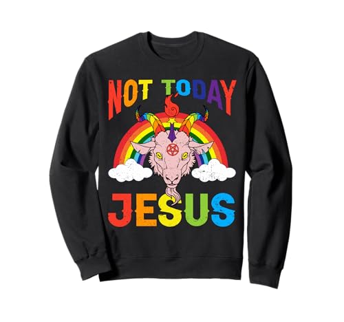 Hoy no Jesús Satanás Cabra Satánico Arco Iris Satanismo LGBT Sudadera