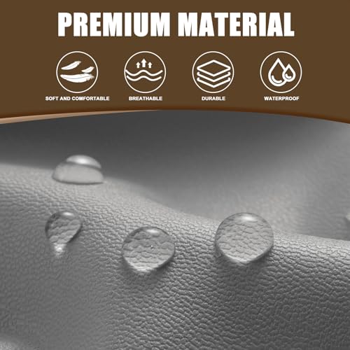 Image of SearchI PU Leather RV Dinette Cushion Covers, Stretch Camper Cushion Slipcovers for Travel Trailer Couch RV Booth Seat, Replacement Camper Chair Protector(2 Backrest Cover & 2 Bench Cover, Grayish)