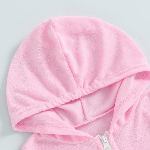Girls Hooded Terry Cover Up Swimsuit Zipper Swim Dress Short Sleeve Ruffle Coverups Bathing Suit Swimwear3