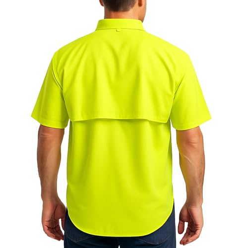 Men's Pescador Polyester Short Sleeve Fishing Shirt Wicking Fabric Sun Protection Casual Button Down Shirt2