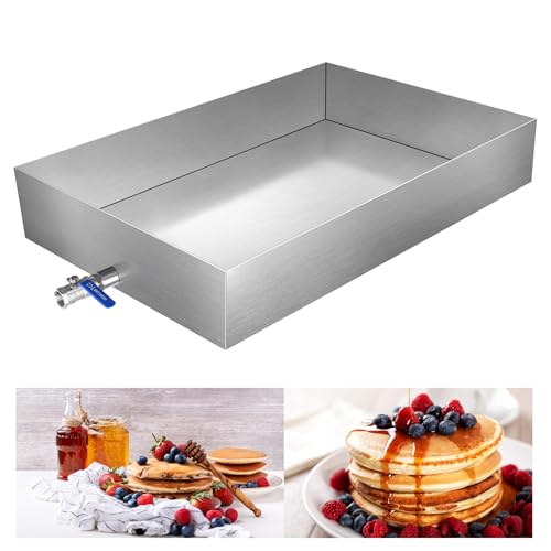 Image of 24x36x6 Inch Maple Syrup Evaporator Pan, 304 Stainless Steel with 1 Valve, Professional Grade for Efficient Home Syrup Boiling