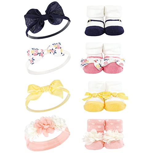 Image of Hudson Baby Girl's Headband and Socks Giftset
