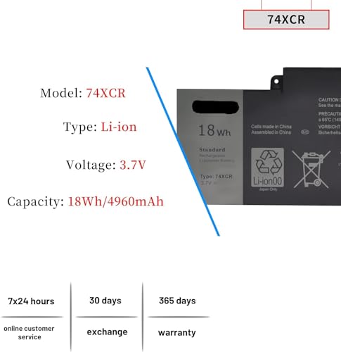 Image of WISTAR 74XCR Laptop Battery Compatible for Dell Venue 8 Pro 5830 T01D T10D-5830 Windows VXGP6 X1M2Y Series Tablet 074XCR 0X1M2Y 0VXGP6