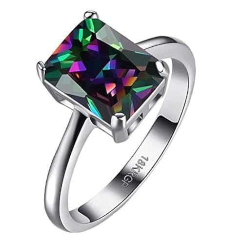 Yellow Chimes Rings for Women A5 Grade Crystal Ring Square Shaped...